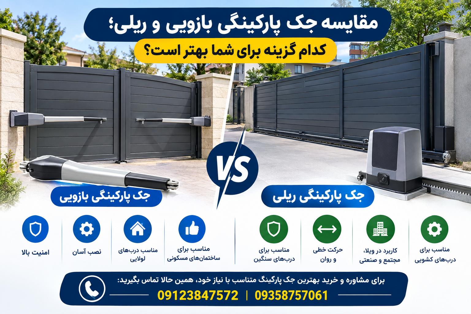 جک پارکینگی بازویی و ریلی