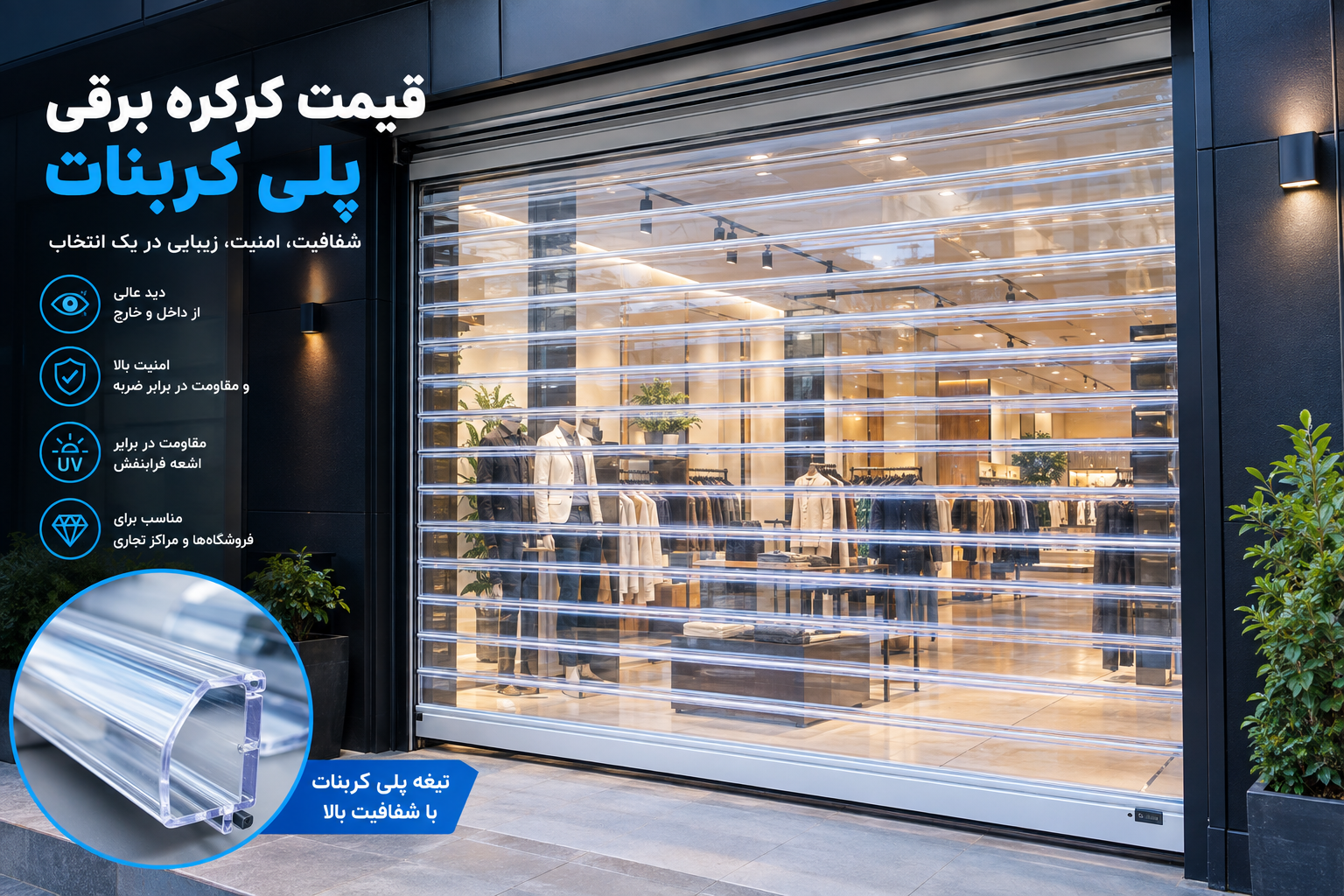 قیمت کرکره برقی پلی کربنات
