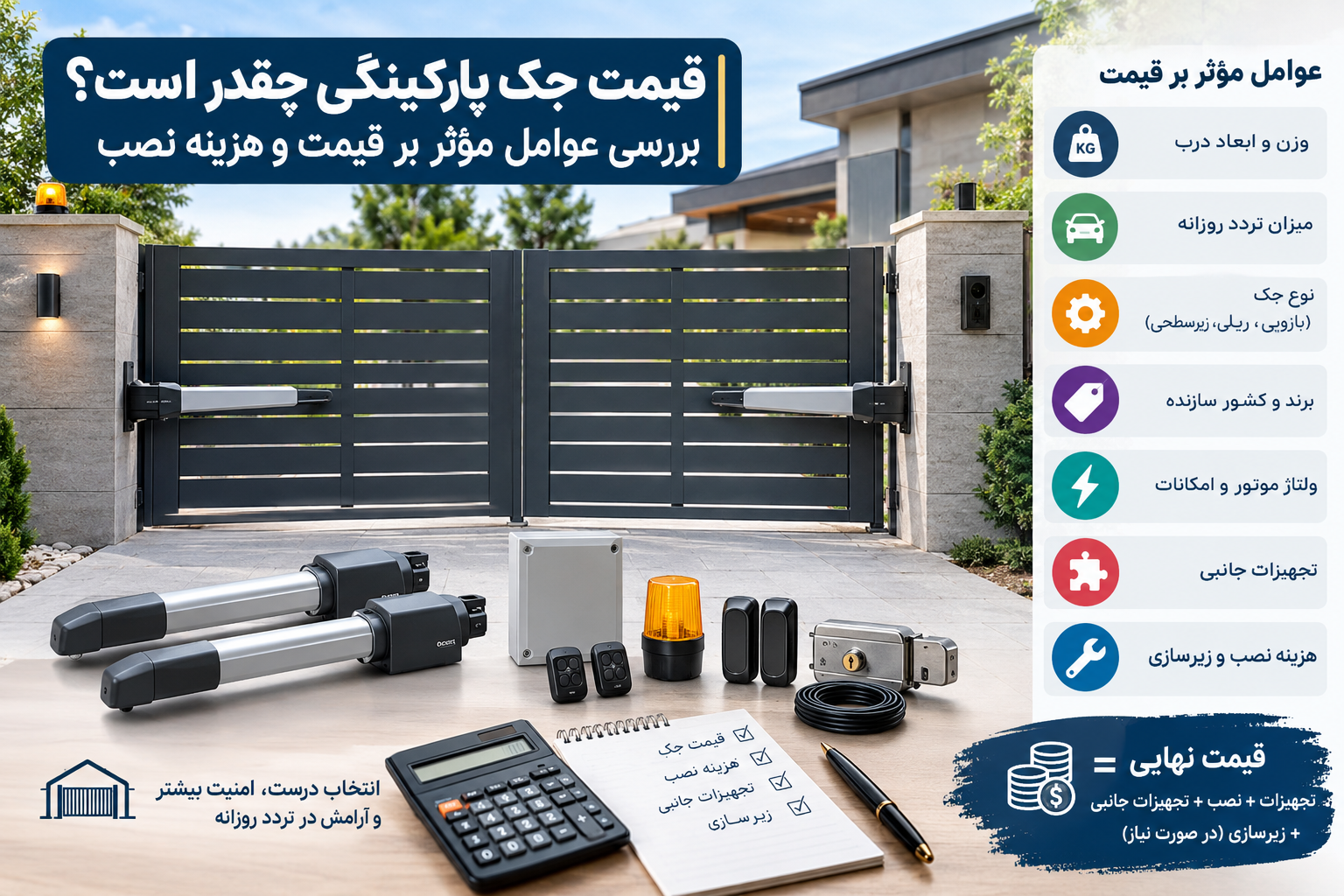 قیمت جک درب پارکینگی