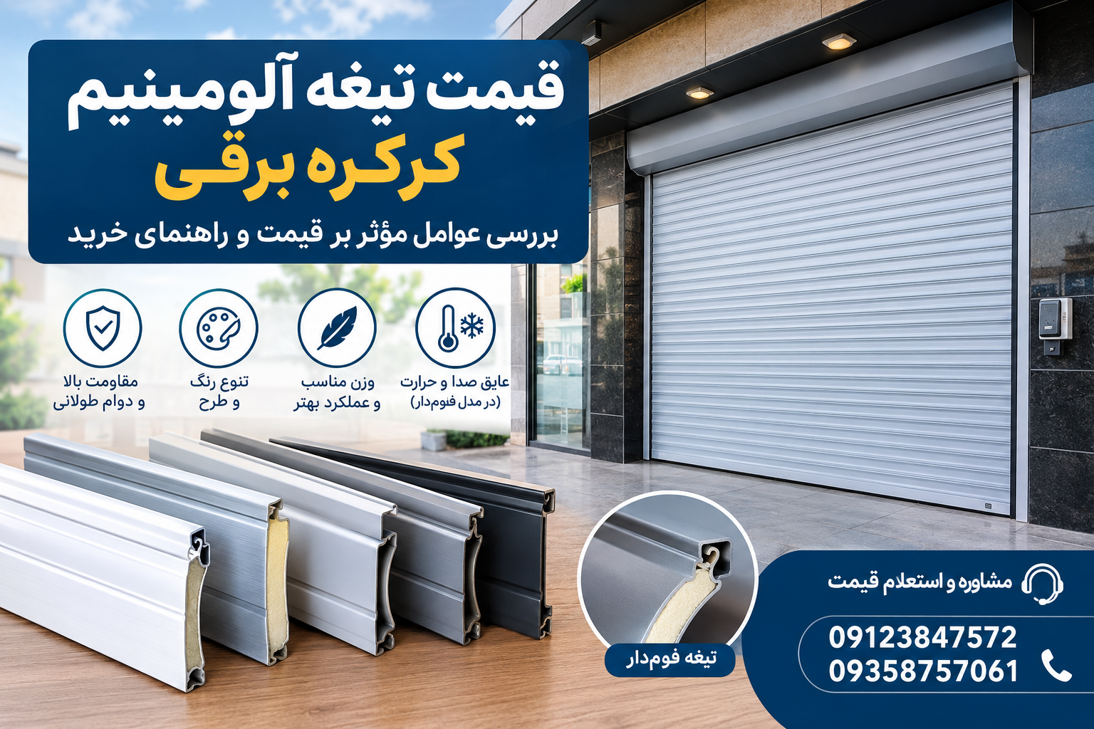 قیمت تیغه آلومینیم کرکره برقی؛ بررسی عوامل مؤثر بر قیمت و راهنمای خرید 1 قیمت تیغه آلومینیم کرکره برقی